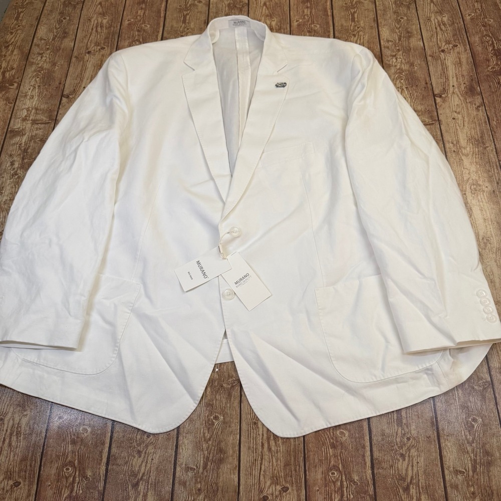 Murano Baird McNutt Sport Coat Mens 4XB White Linen Cotton Blazer NWT